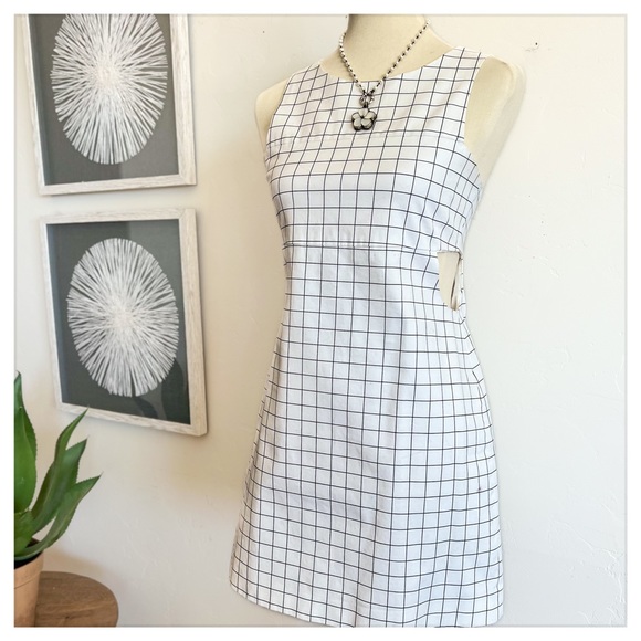 NWOT Kate Spade Saturday Window Pane Side Cut-out Dress - Picture 3 of 6